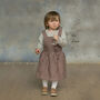 Kids Linen Pinafore Cross Back Apron Dress, thumbnail 11 of 12