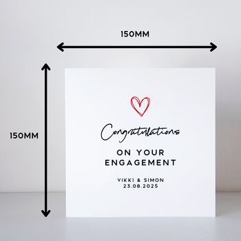 Personalised Red Heart Engagement Card, 3 of 8