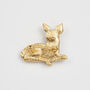 Resting Fawn Enamel Brooch, thumbnail 3 of 7