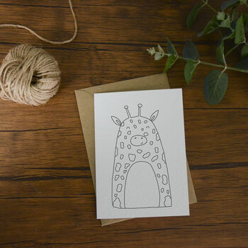 Illustrated Giraffe Greeting Card, 3 of 4