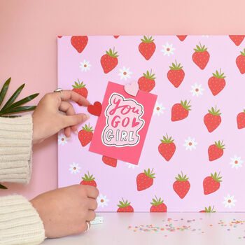 Strawberry Canvas Magnetic Noticeboard, 2 of 3