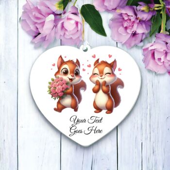 Personalised Cute Animal Couple Squirrel Decoration, 2 of 2