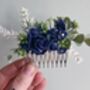 Navy Blue Flower Hair Comb, thumbnail 2 of 5
