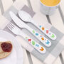 Personalised Colourful Shapes Baby Cutlery Set, thumbnail 6 of 10