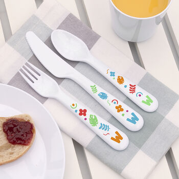 Personalised Colourful Shapes Baby Cutlery Set, 6 of 10