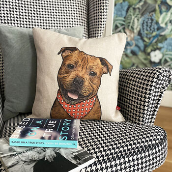 Staffordshire Bull Terrier Cushion Cover, 4 of 11