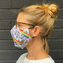 Roses And Rainbow Fabric Fitted Reusable Face Mask, thumbnail 1 of 7