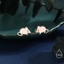 Cute Little Shrew Stud Earrings In Sterling Silver, thumbnail 4 of 12