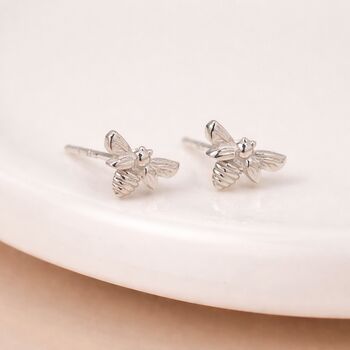 Sterling Silver Bee Stud Earrings – 10mm X 7mm, 2 of 9