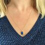 'The Rectangle' Lapis Lazuli Gold Plated Necklace, thumbnail 5 of 9