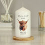 Personalised Highland Cow Wedding Candle, thumbnail 3 of 3