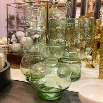 Farida Green Glass Vase, 5 of 5