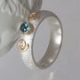 Gemstone Band Ring, Silver And Gold Ring, thumbnail 2 of 8
