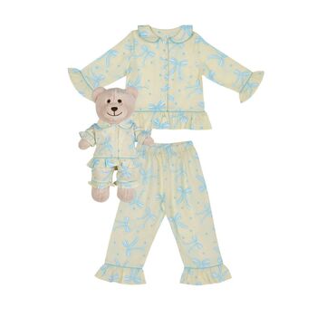 Sara Girls Pyjama Set With Matching Teddy Bear, 5 of 5