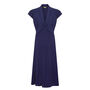 Petal Sleeve Forties Style Dress In French Navy Crepe, thumbnail 3 of 4