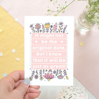 Original Date Postponed Wedding Card, 3 of 8