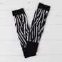 Zebra Lambswool Knitted Wrist Warmers, thumbnail 5 of 12