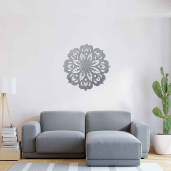 Round Wooden Mandala Modern Floral Wall Art Elegance, 8 of 12
