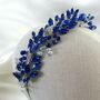 Royal Blue Headband With Silver Leaves, thumbnail 5 of 6