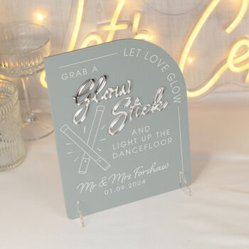 Let Love Glow Arch Wedding Grab A Glow Stick Sign, 2 of 9