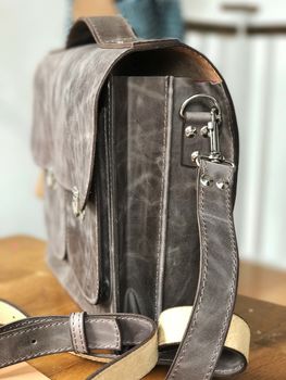 Leather Satchel Backpack Handmade In London, 2 of 4