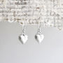 Sterling Silver Dangly Love Heart Earrings, thumbnail 2 of 7