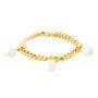 Gold Plate Curb Chain Bracelet With Pearl Charms, thumbnail 3 of 3