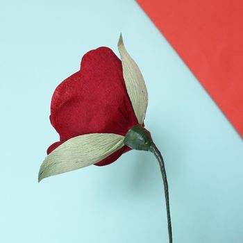 Red Paper Rose With Beaded Centre, 3 of 4