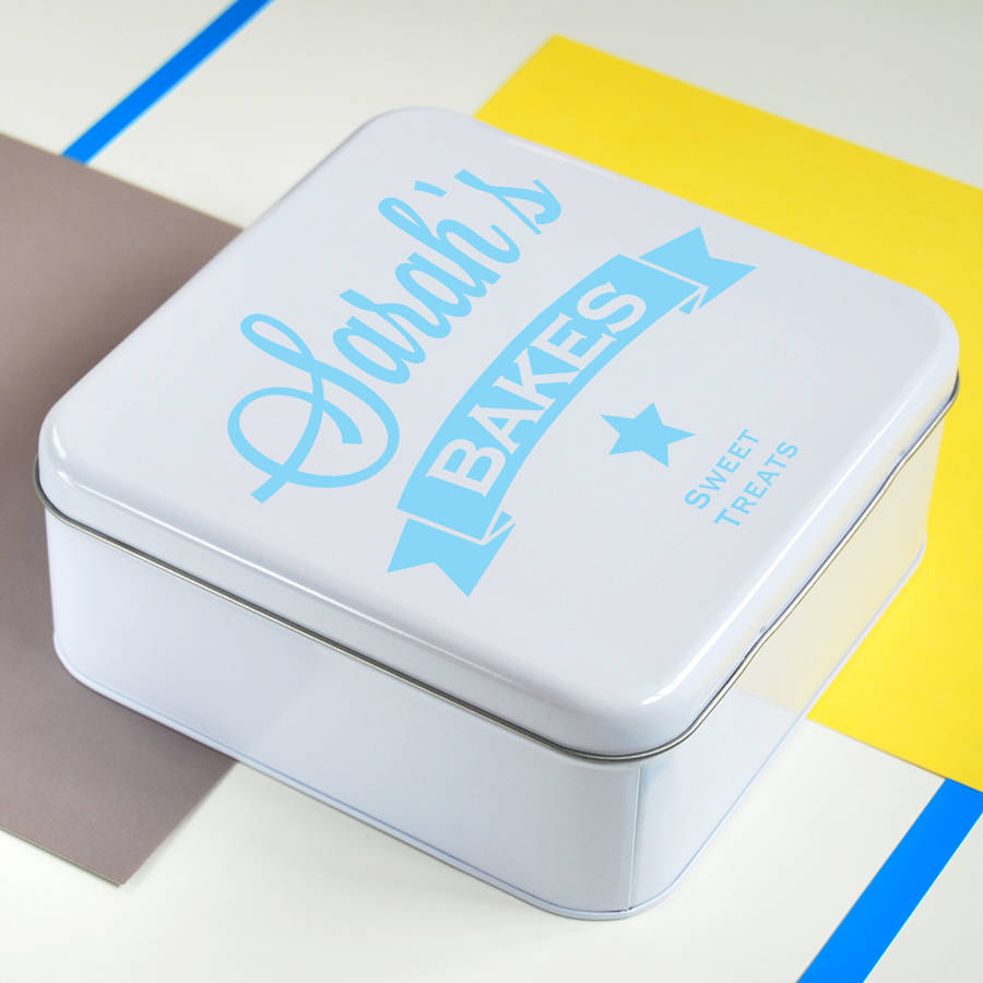Personalised Square Sweets Tin By Delightful Living