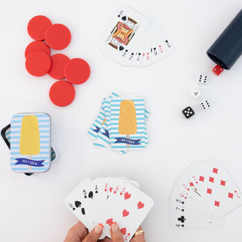 Personalised Lolly Spot Uv Playing Cards In A Tin, 5 of 10