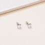 Sterling Silver Plated Square Crystal Stud Earrings, thumbnail 3 of 6