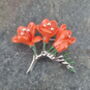 Freesia Orange Flower Brooch, thumbnail 2 of 4