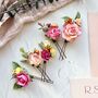 Colourful Pink, Yellow And Orange Floral Hair Pins, thumbnail 1 of 5