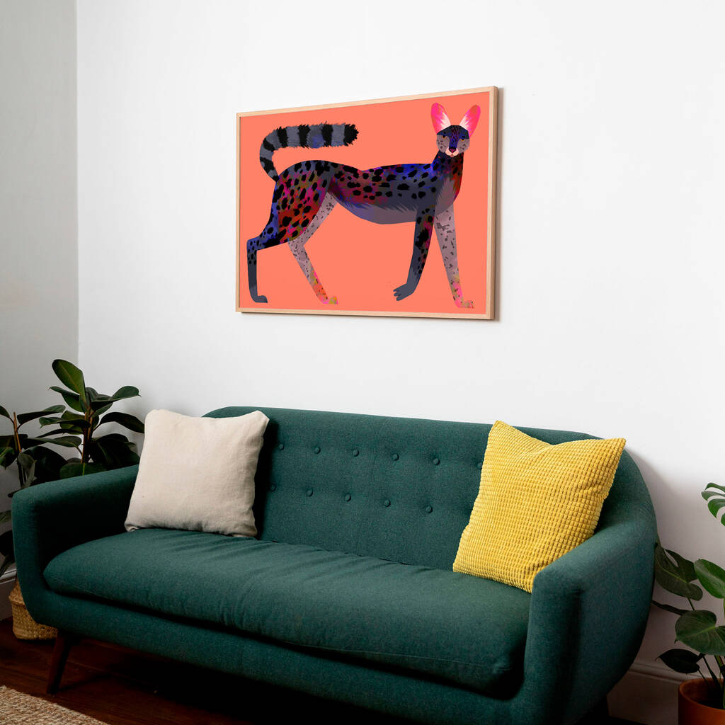 Black Serval Cat Fine Art Print By Sunny Beast | notonthehighstreet.com