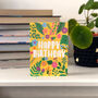Happy Birthday Colourful Floral Card, thumbnail 2 of 3