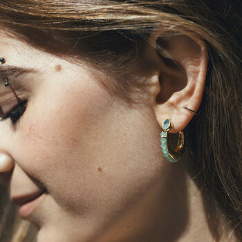 Eclipse Hoops Aqua Chalcedony, 5 of 10