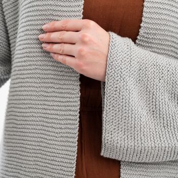 Long Summer Cardigan Knitting Kit Cotton Collection, 4 of 10