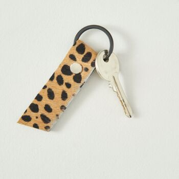 Leopard Print Leather Keyring, 5 of 7