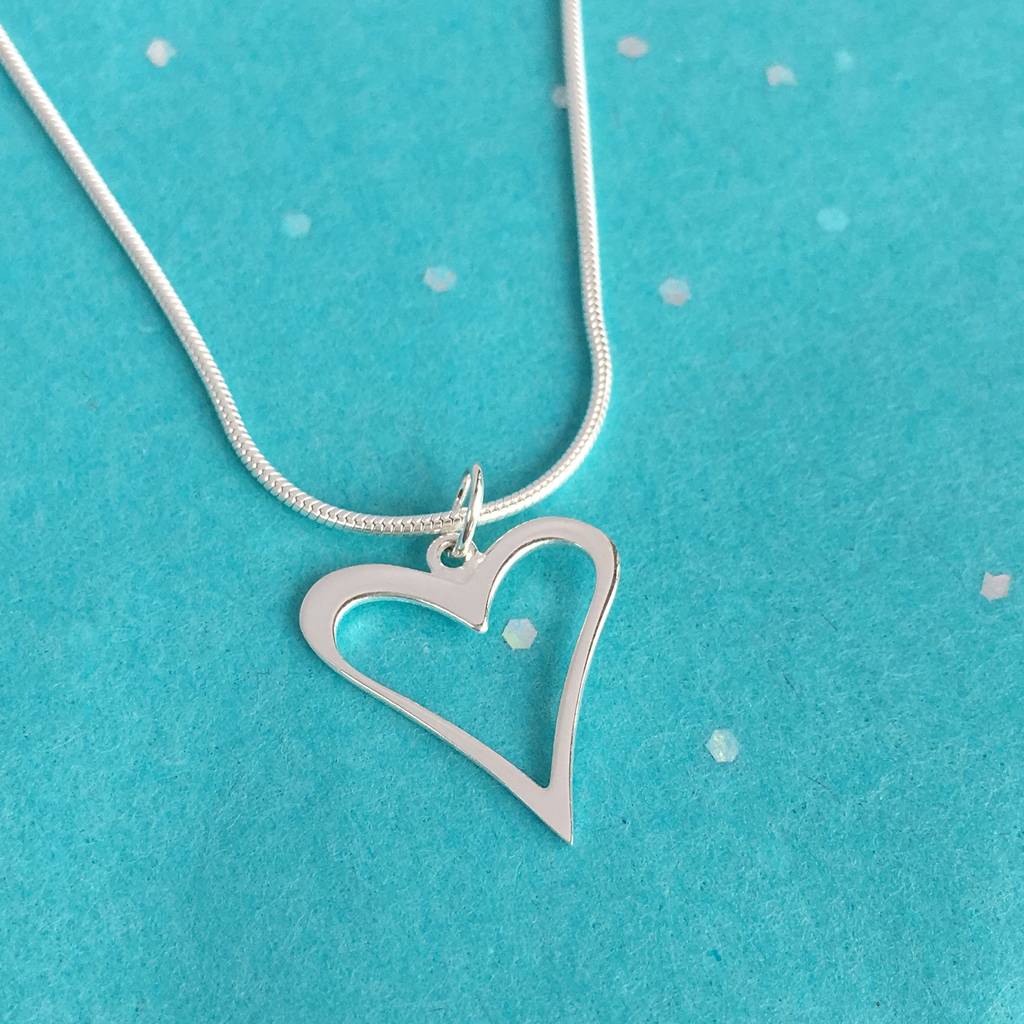 sterling silver heart necklace by handmade by helle