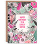 Boho Wildflowers Pink Flowers Sister Birthday Card, thumbnail 1 of 5