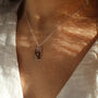 Rectangular Floral Initial Pendant Silver Or 9ct Gold, thumbnail 3 of 6