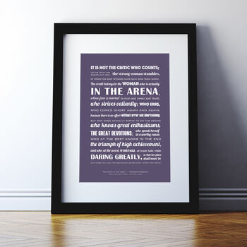 Woman In The Arena Theodore Roosevelt Typographic Print, 2 of 5