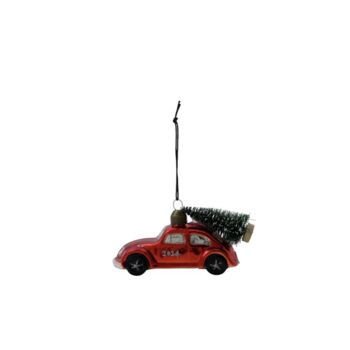 Hanging Vintage Red Car Christmas Tree Decoration, 4 of 4