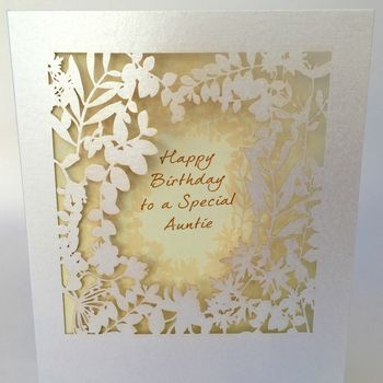 Auntie Happy Birthday Delicate Cut Card, 2 of 2