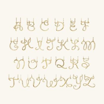 Script Initial Necklace 18k Gold Vermeil, 2 of 4