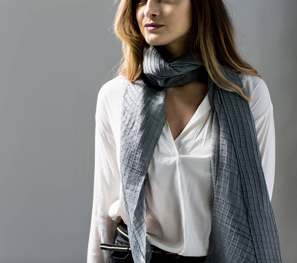 Personalised Grey Waffle Scarf By The Forest & Co