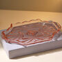 Vintage Art Deco Mid Century Curved Glass Tray Pink, thumbnail 2 of 3