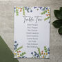 Wildflower Floral Wedding Or Party Table Plan Cards, thumbnail 2 of 7
