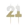 White And Gold 21st Birthday Candle, thumbnail 1 of 2