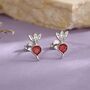 Sterling Silver Beetroot / Radish Stud Earrings, thumbnail 1 of 12
